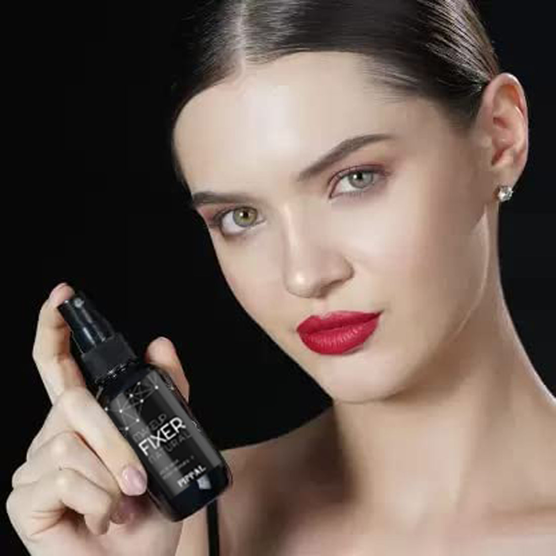 Pippal Long Lasting Natural Makeup Fixer Spray Primer - 80ml (Transparent) Pack of 1 with Fit Skin Supar Black Eyeliner And Mascara